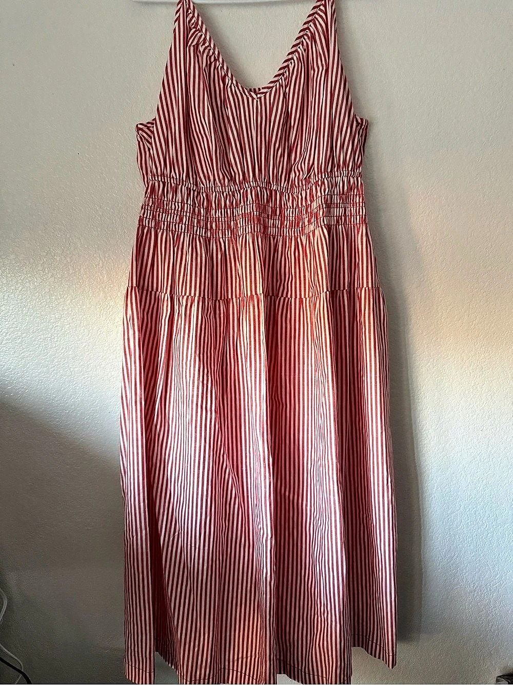 AVA & VIV Striped Maxi Dress in Red & White Size XXL